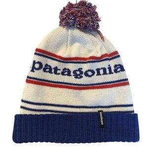 Patagonia‎ Winter Powder Town Beanie Park Stripe Viking Blue Red White One Size